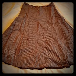 100% Cotton Brown and White Skirt Size 8